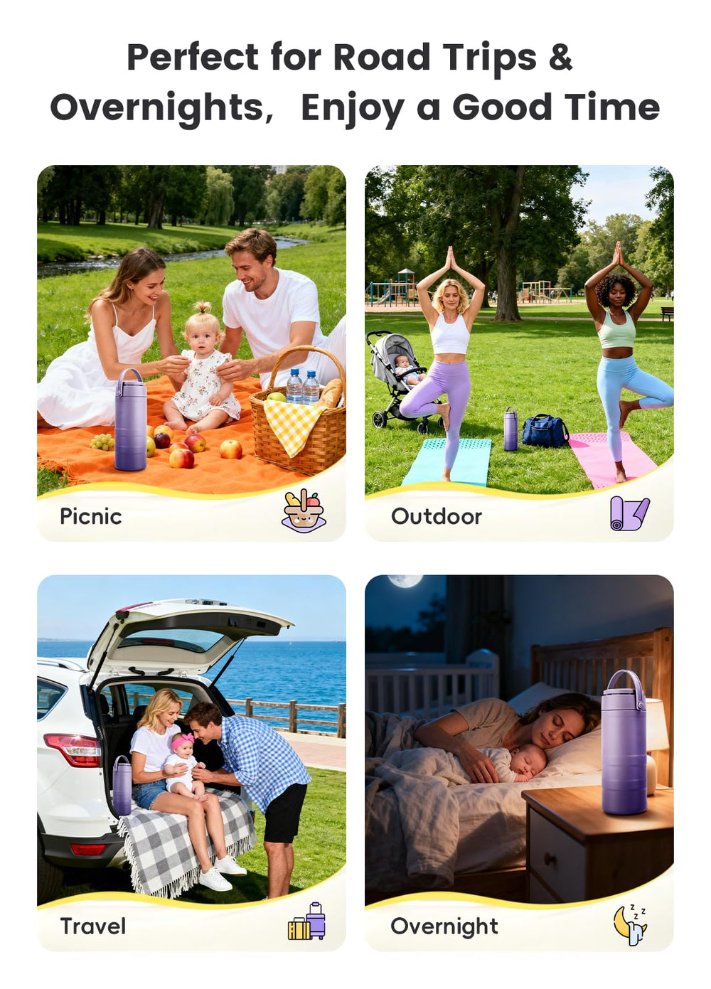 Fulljion portable cooler with integrated handle for easy carrying during outings.