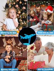 FULLOSUN airplane night light shows 16 color modes for customizable mood lighting.