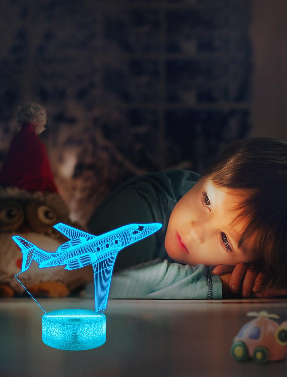 FULLOSUN airplane night light in kids room adds imaginative pilot-themed lighting.