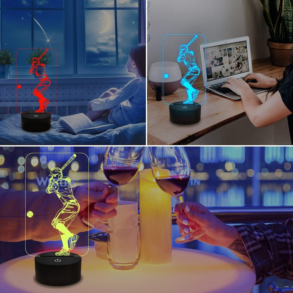 FULLOSUN Baseball 3D Night Light dimmable brightness for any time