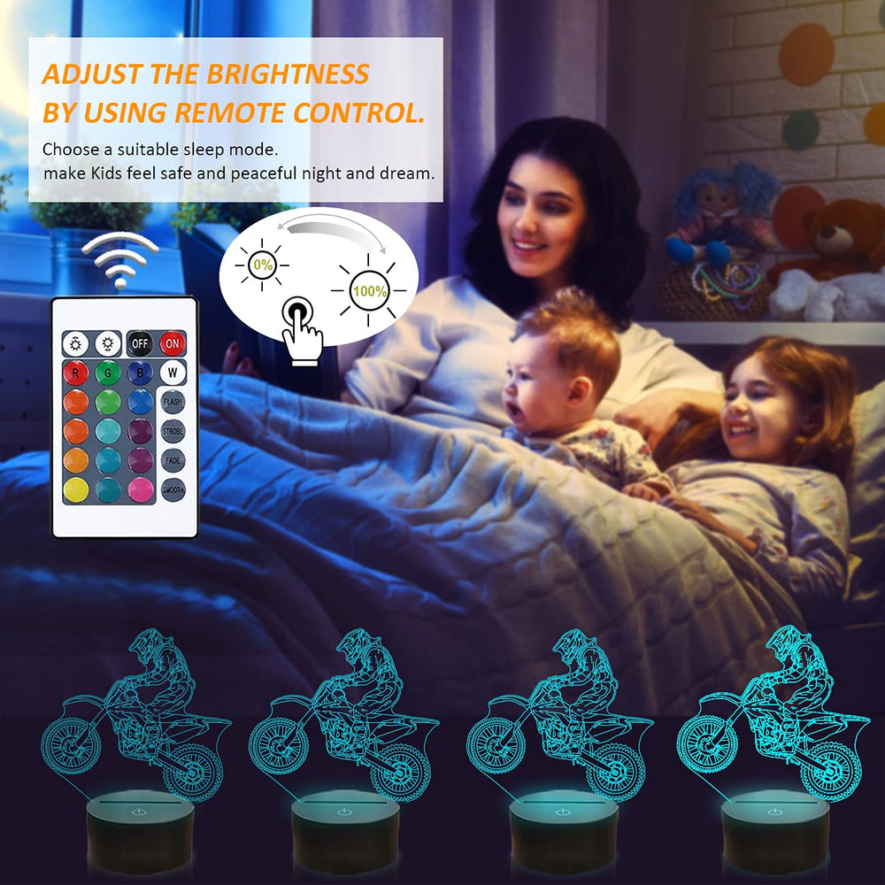 FULLOSUN dirt bike 3D night light acrylic panel close up