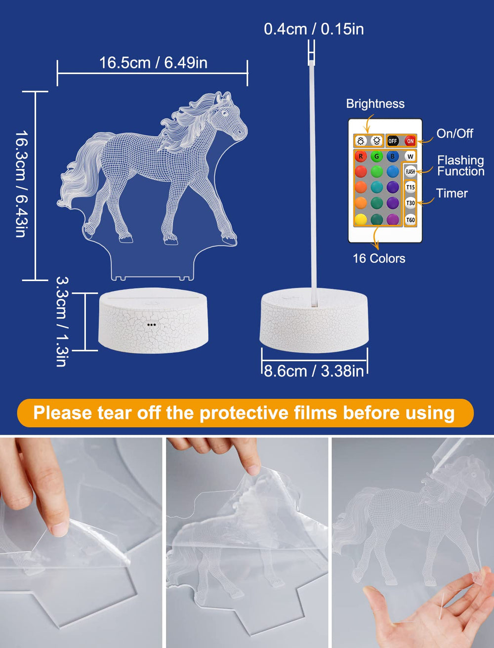 FULLOSUN 16 colors lamp offers mood lighting for kids' bedrooms and study corners.