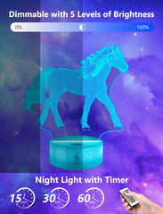 FULLOSUN horse illusion lamp acrylic panel creates a stunning 3D effect for playrooms.