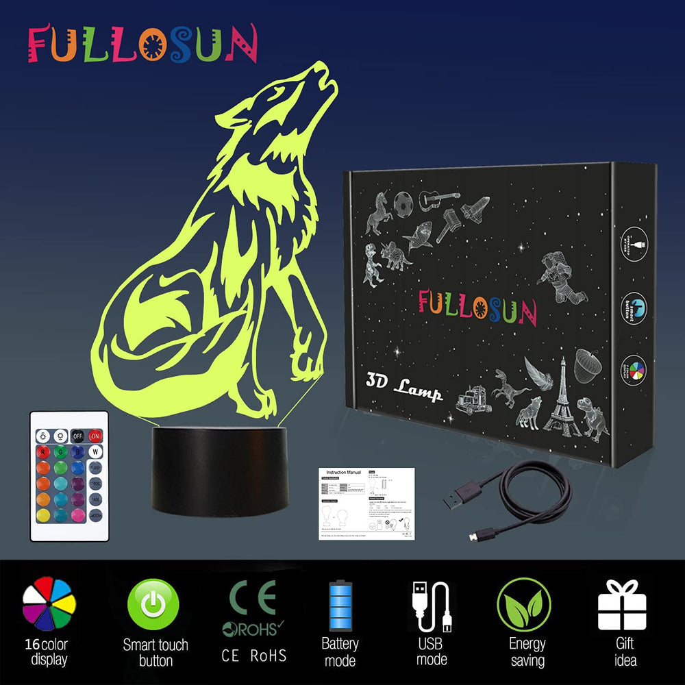 FULLOSUN wolf night light doubles as a decorative piece for any room.