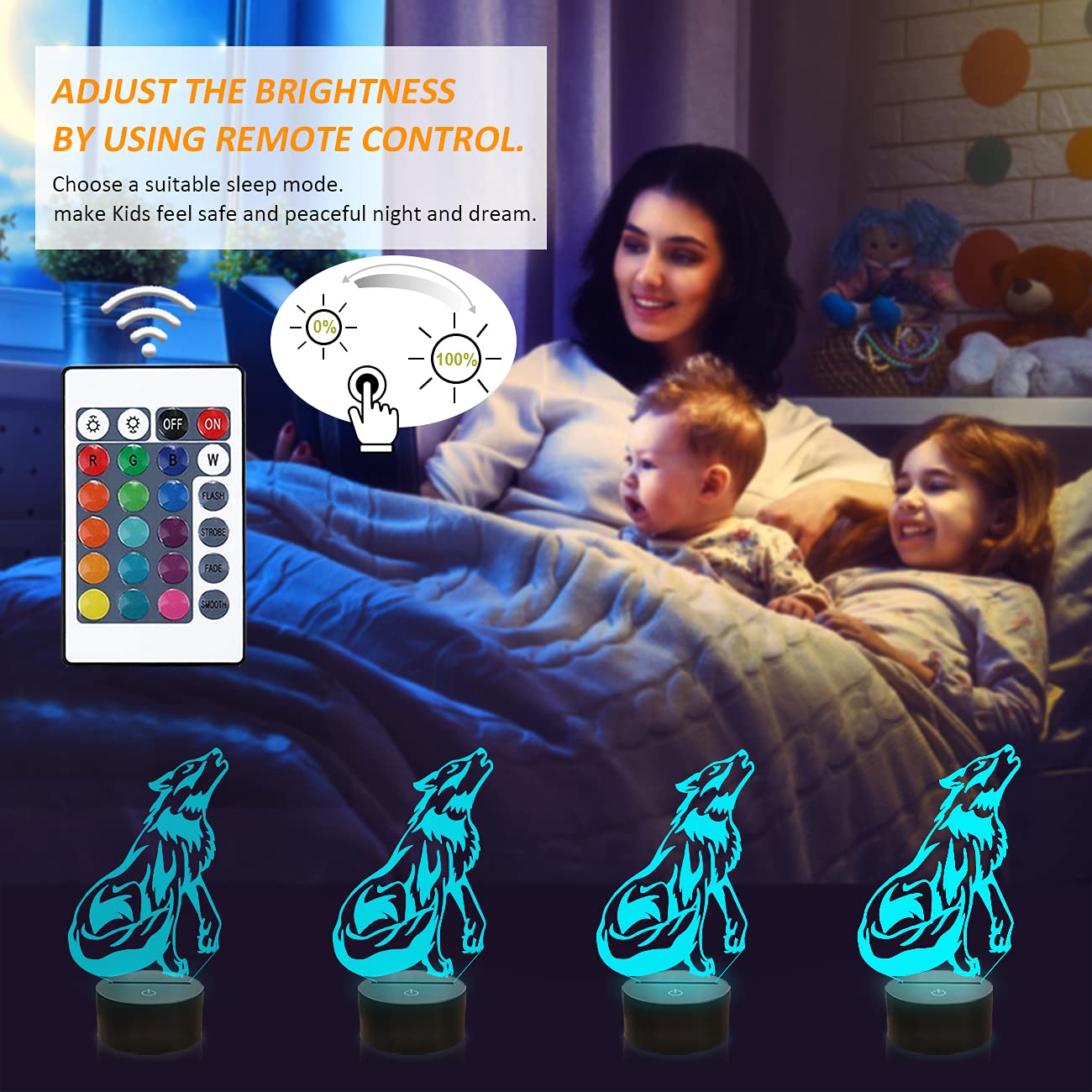 FULLOSUN wolf USB or battery power offers flexible setup.