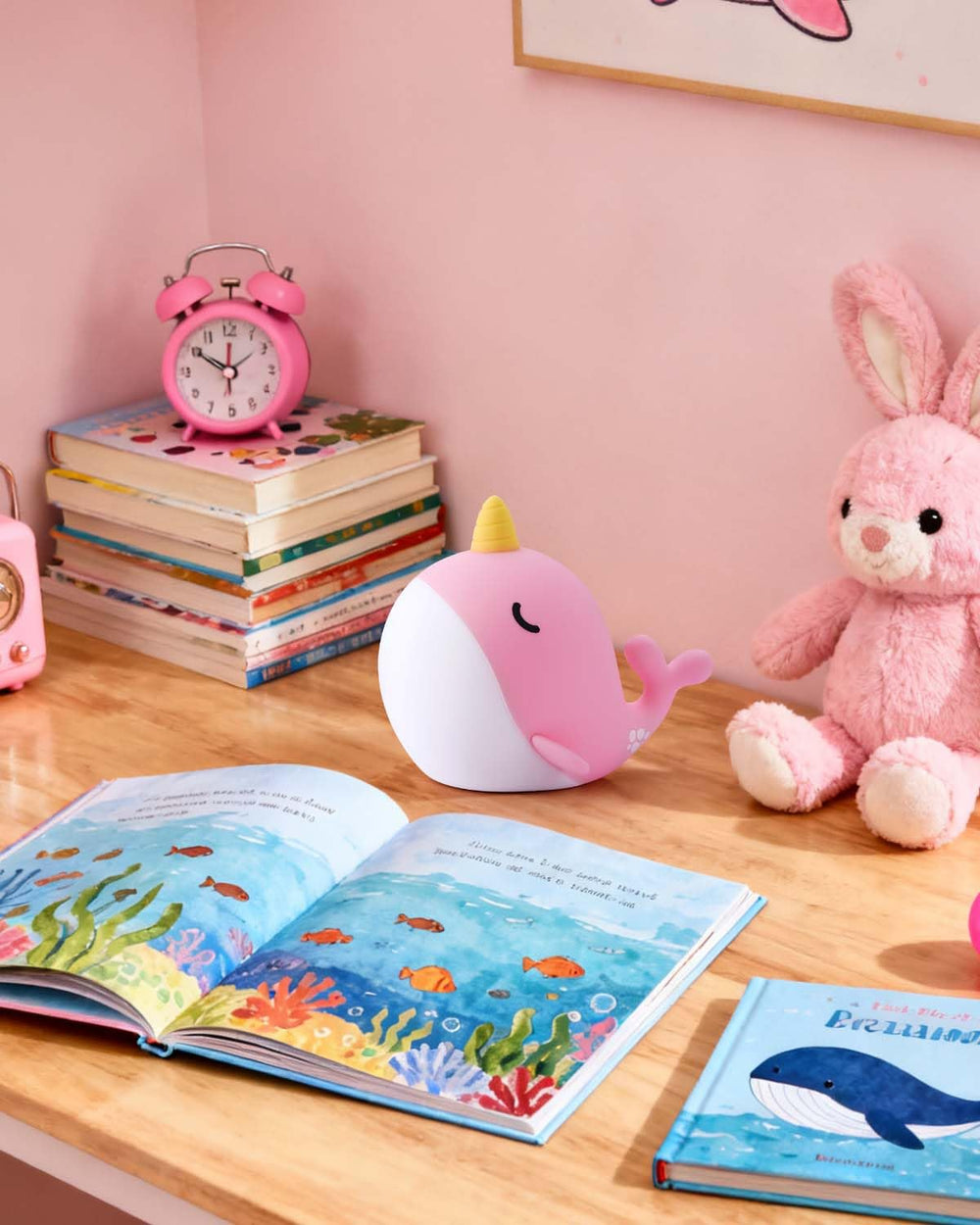 Fuloon Narwhal Night Light provides a quiet, gentle glow for peaceful nights.
