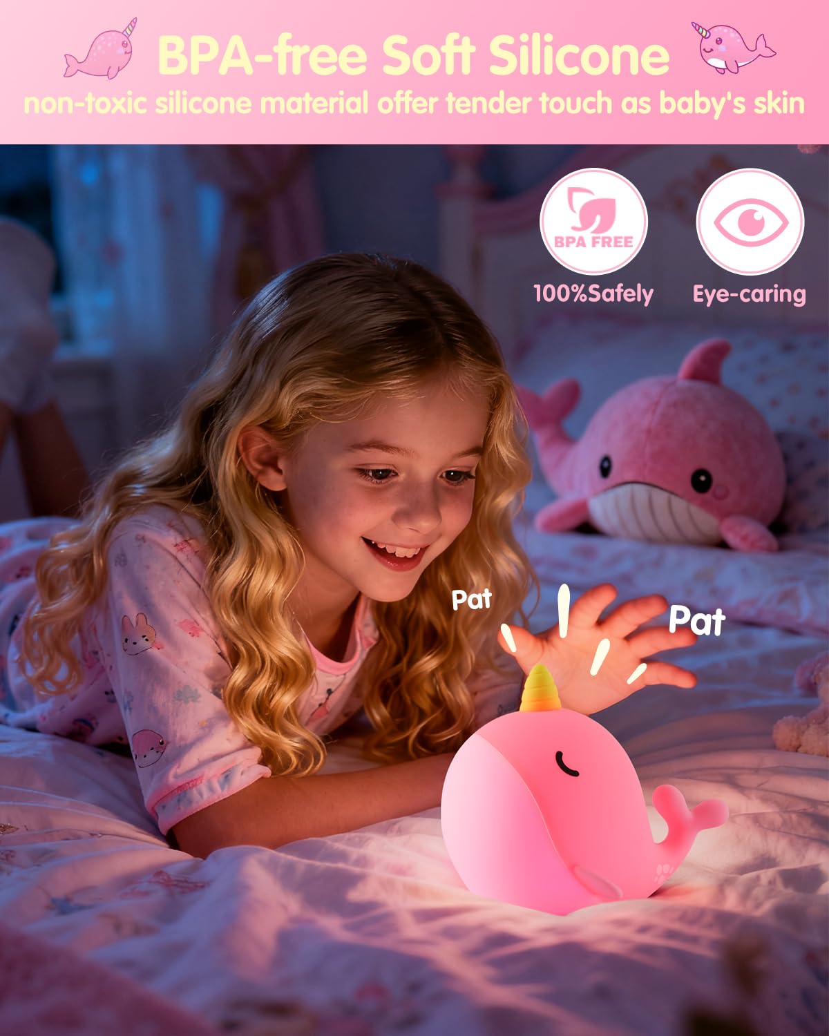 Fuloon Narwhal Night Light USB-C charging keeps it ready for adventures.
