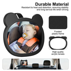 Fulushouxi baby car mirror 360 rotation allows flexible viewing angles.