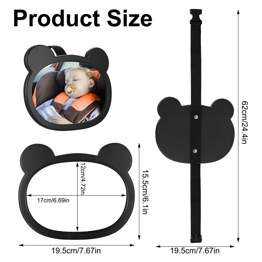 Fulushouxi baby car mirror snap-on clip securely attaches to seat for stable use.