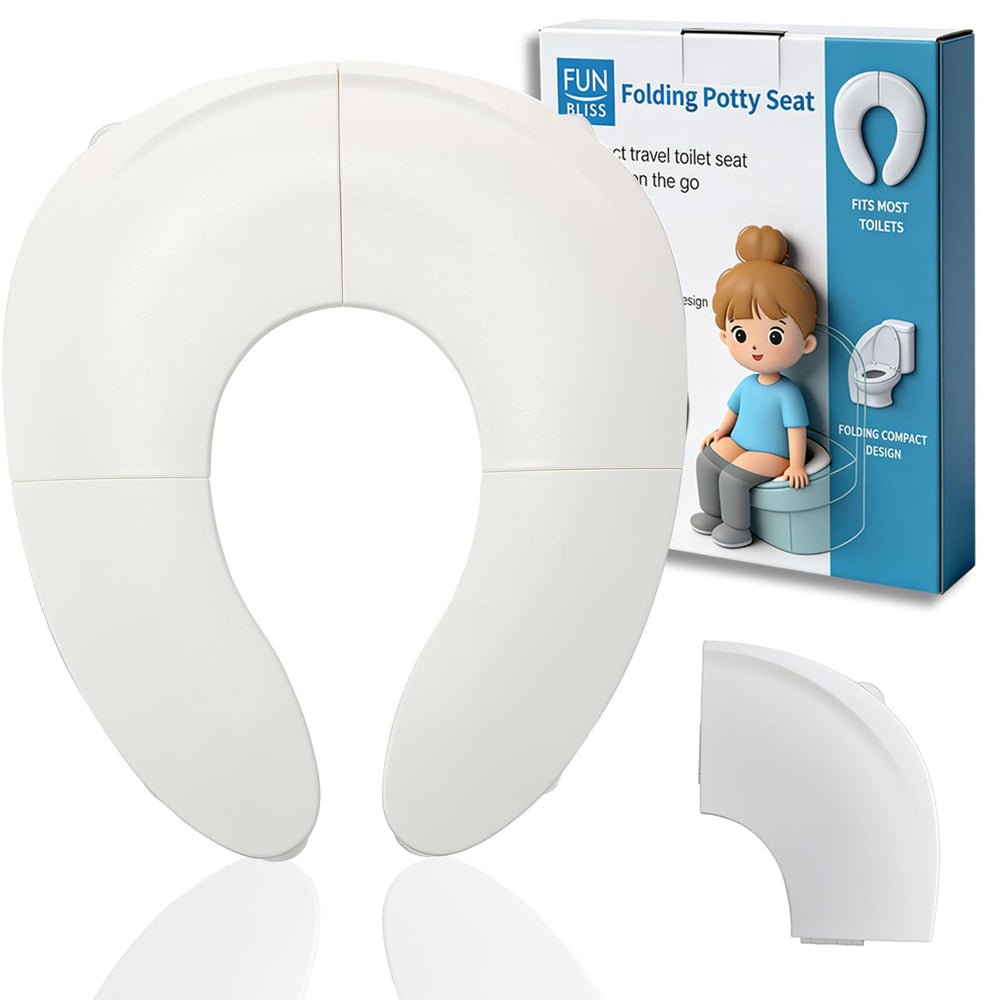 Funbliss foldable travel potty seat folded for easy storage and on-the-go use.
