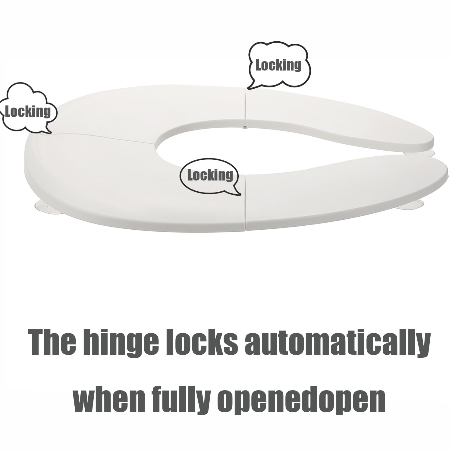 Funbliss foldable travel potty seat open with locked hinge for safe toddler seating.