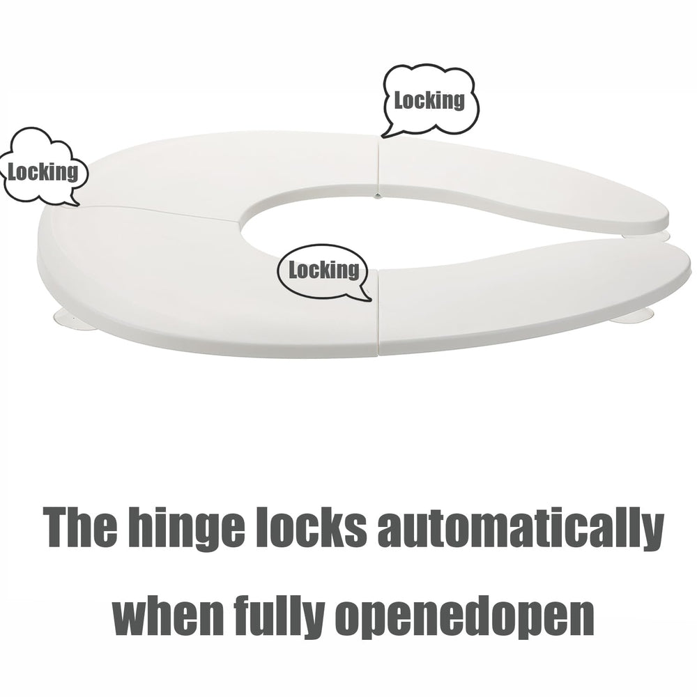 Funbliss foldable travel potty seat open with locked hinge for safe toddler seating.