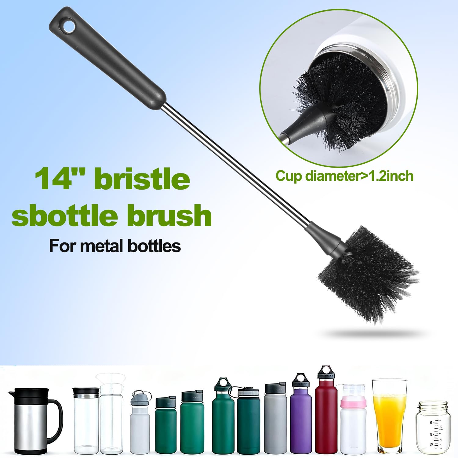 FunCee glass mug cleaning brush leaves cups sparkling clean.