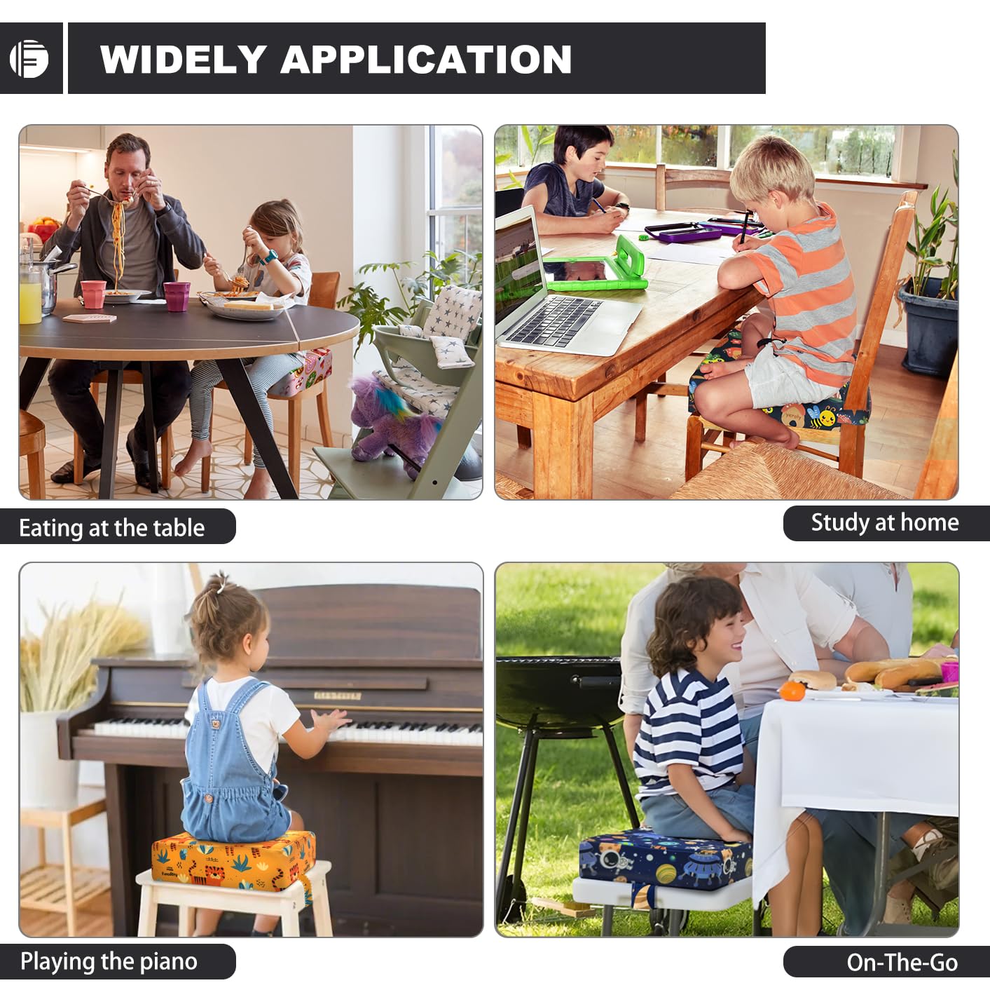 Funcority 4-inch cushion elevates height and comfort during table time.