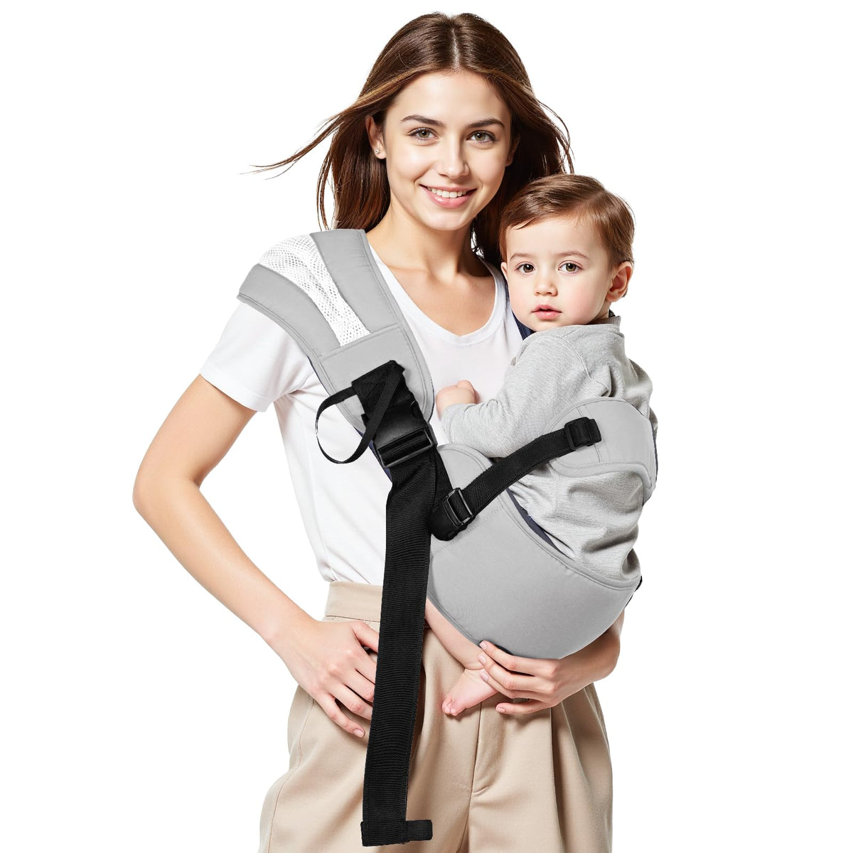 FUNITO toddler carrier dual-strap-adjustment for a secure, customizable fit.