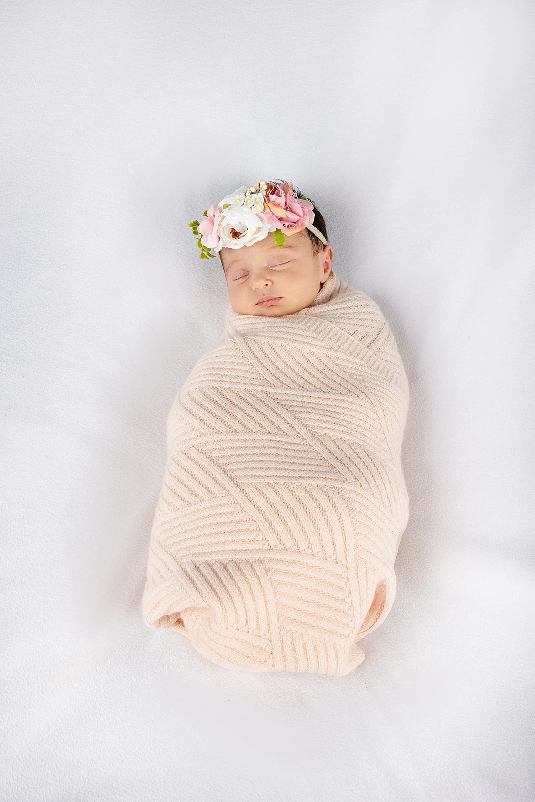 Funky Junque Tie Dye Viscose Baby Blanket swaddle setup for baby comfort