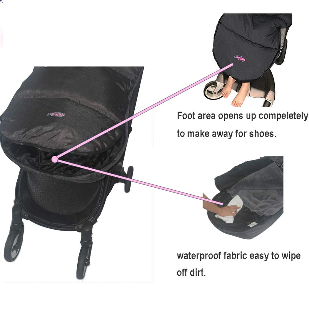 funlife footmuff back safety belt slots support secure fit.