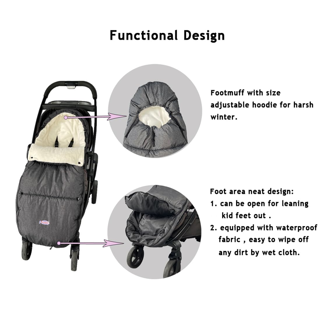 funlife footmuff fits all strollers for versatile use.