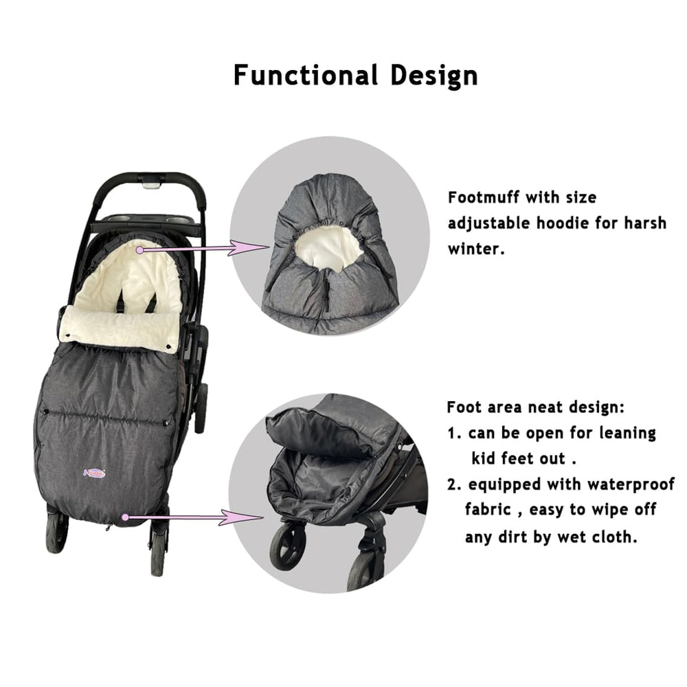 funlife footmuff fits all strollers for versatile use.