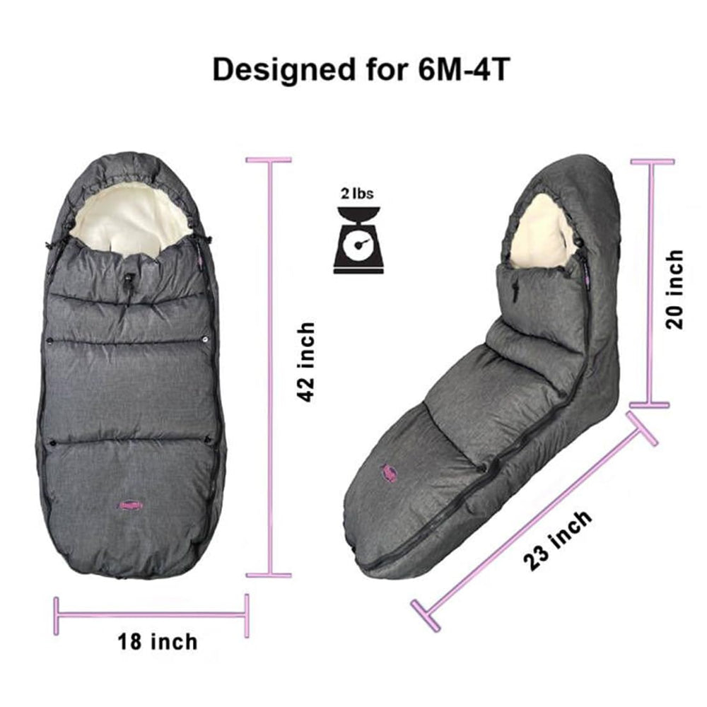funlife footmuff front piece adjustable enables easy temperature control.