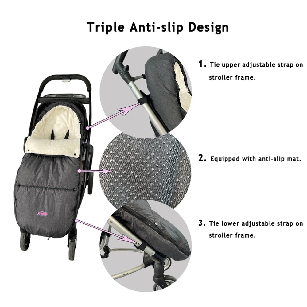 funlife footmuff removable top turns into a convenient changing mat.