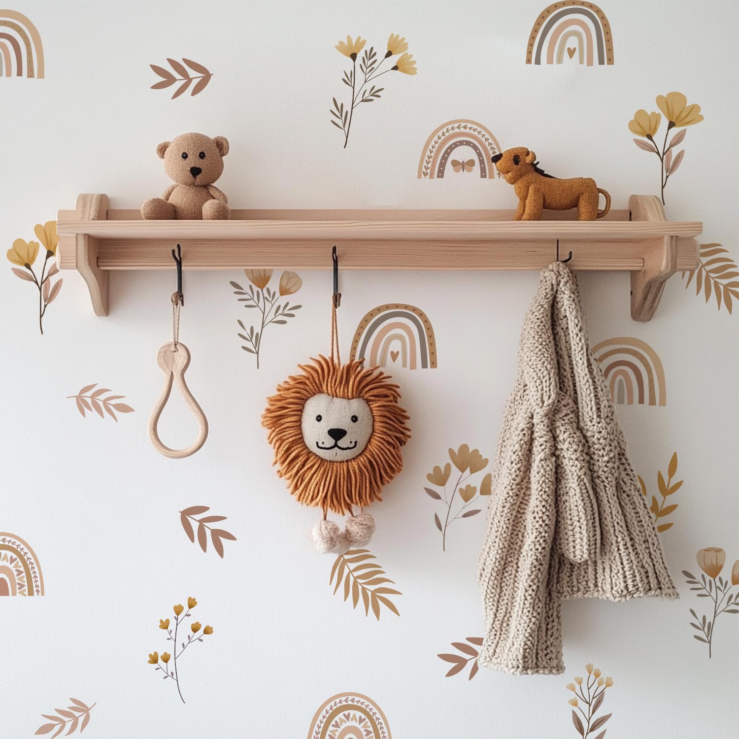 Funlife girl room decor rainbow sticker enhances layouts with cheerful accents.