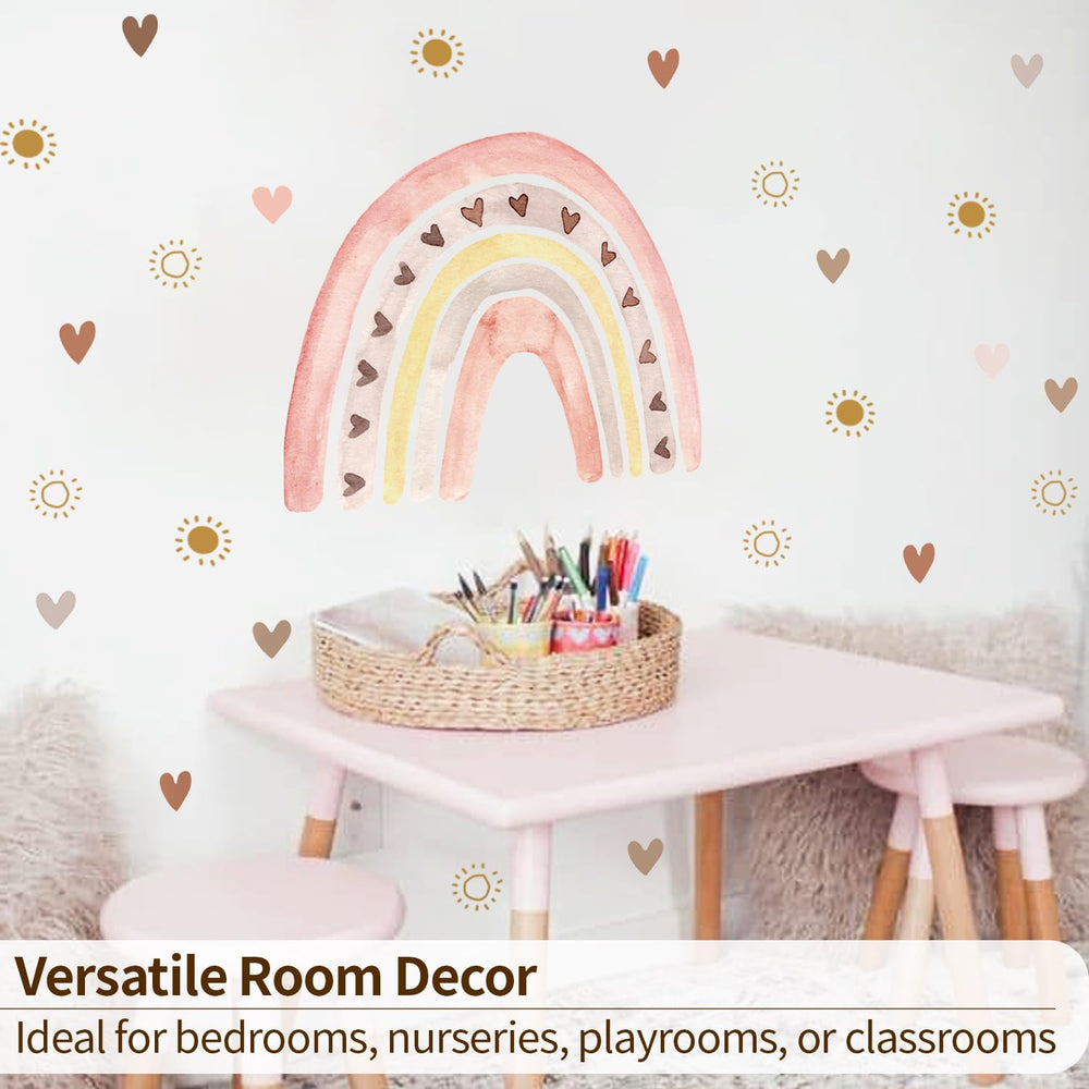 funlife heart decal 01 adds playful charm to bedroom walls.
