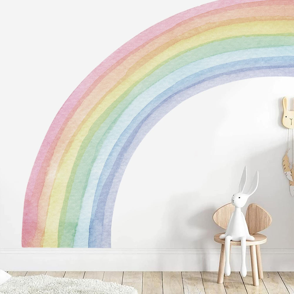Funlife peel-and-stick rainbow decals designed for girls room without nails.