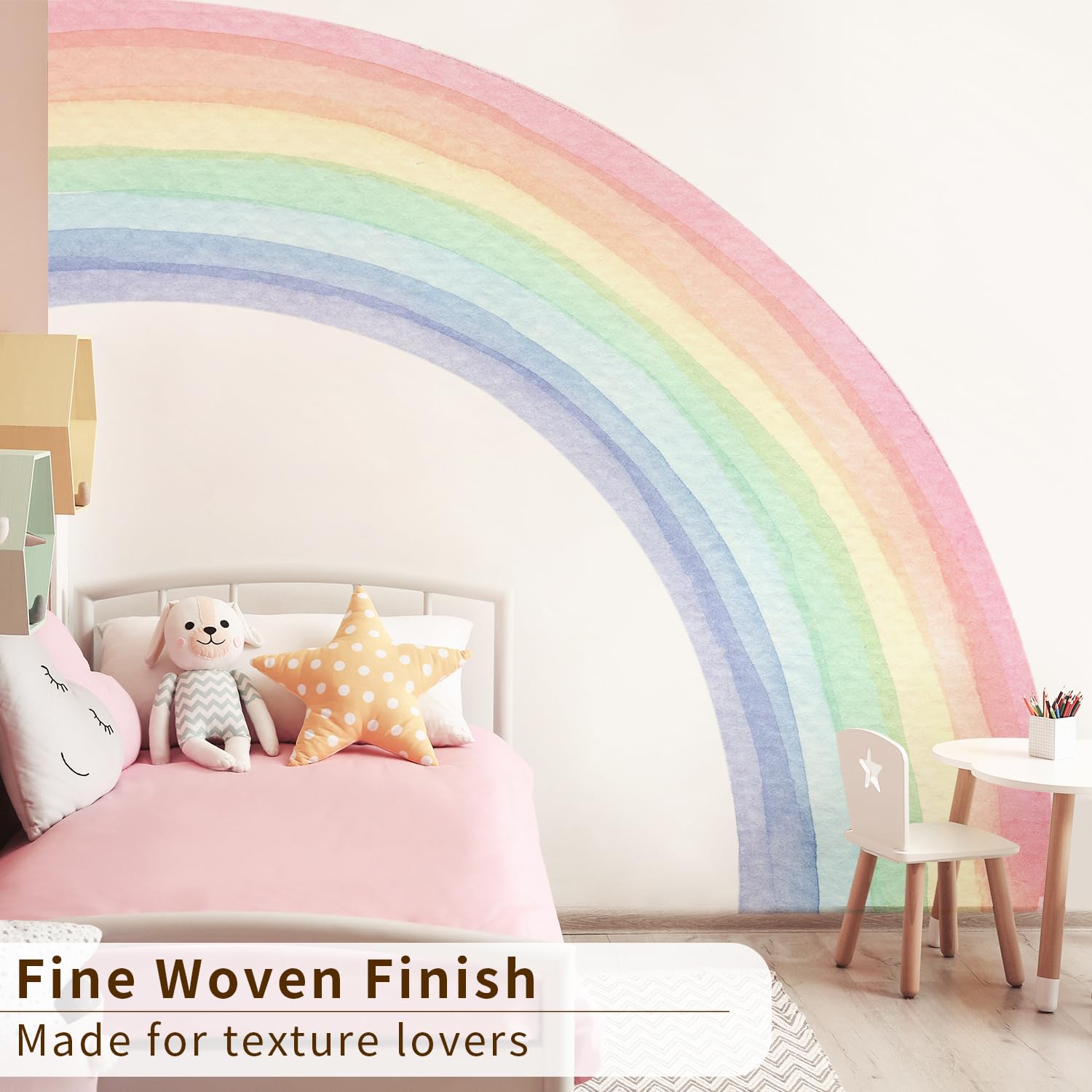 Funlife rainbow wall mural panel 4 delivers long-lasting pastel brightness.