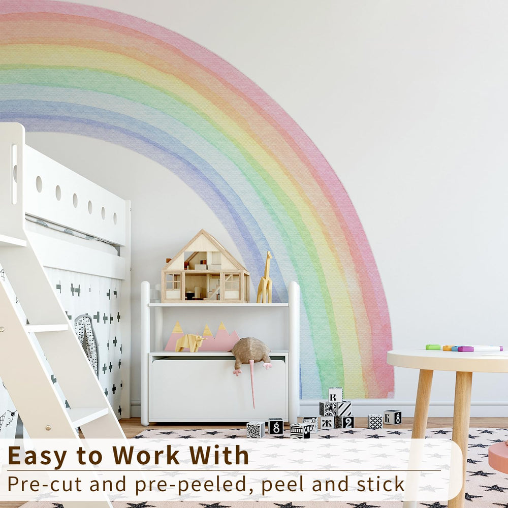 Funlife rainbow wall mural panel 5 pre-cut for quick setup.