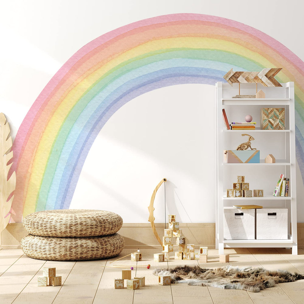 Funlife rainbow wall mural panel 6 creates immersive backdrops for storytelling corners.