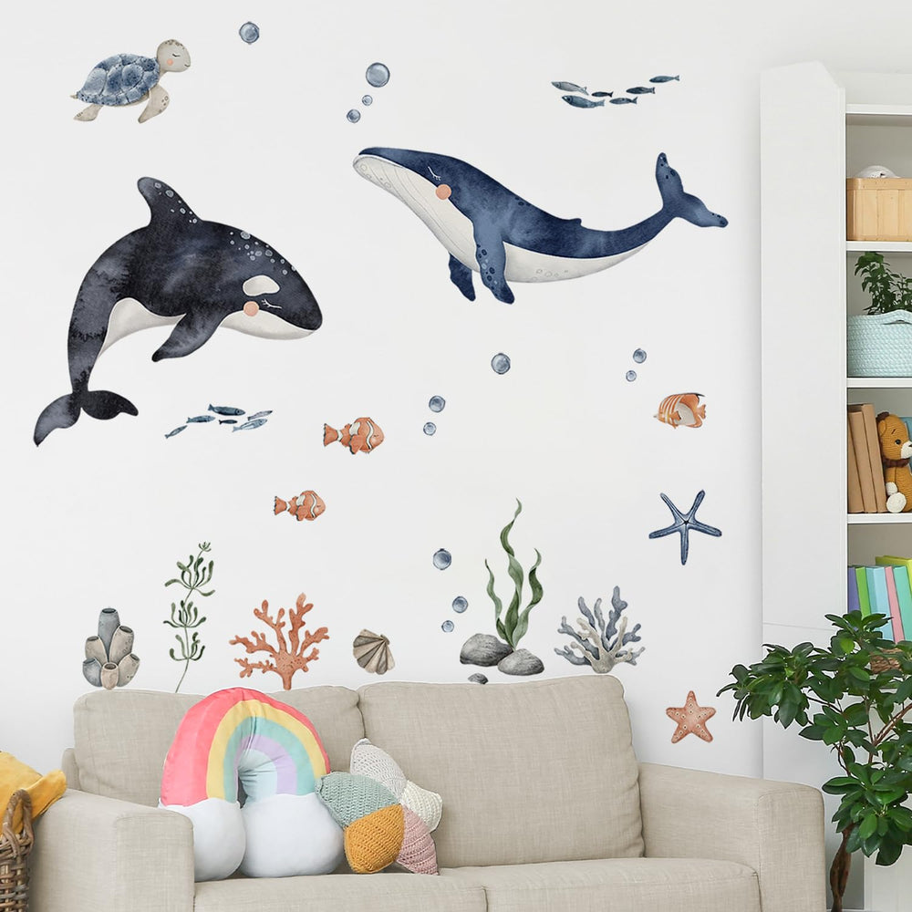 funlife under-sea-wall-decal large: easy peel-and-stick decor for kids' room.