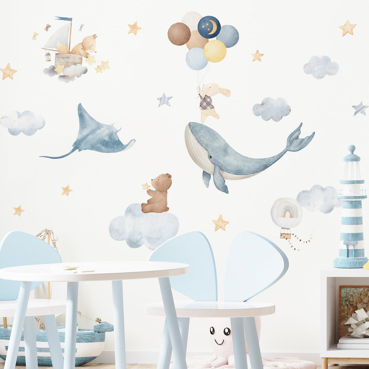 Funlife undersea fish decals brighten kids' rooms with vibrant color on smooth walls.