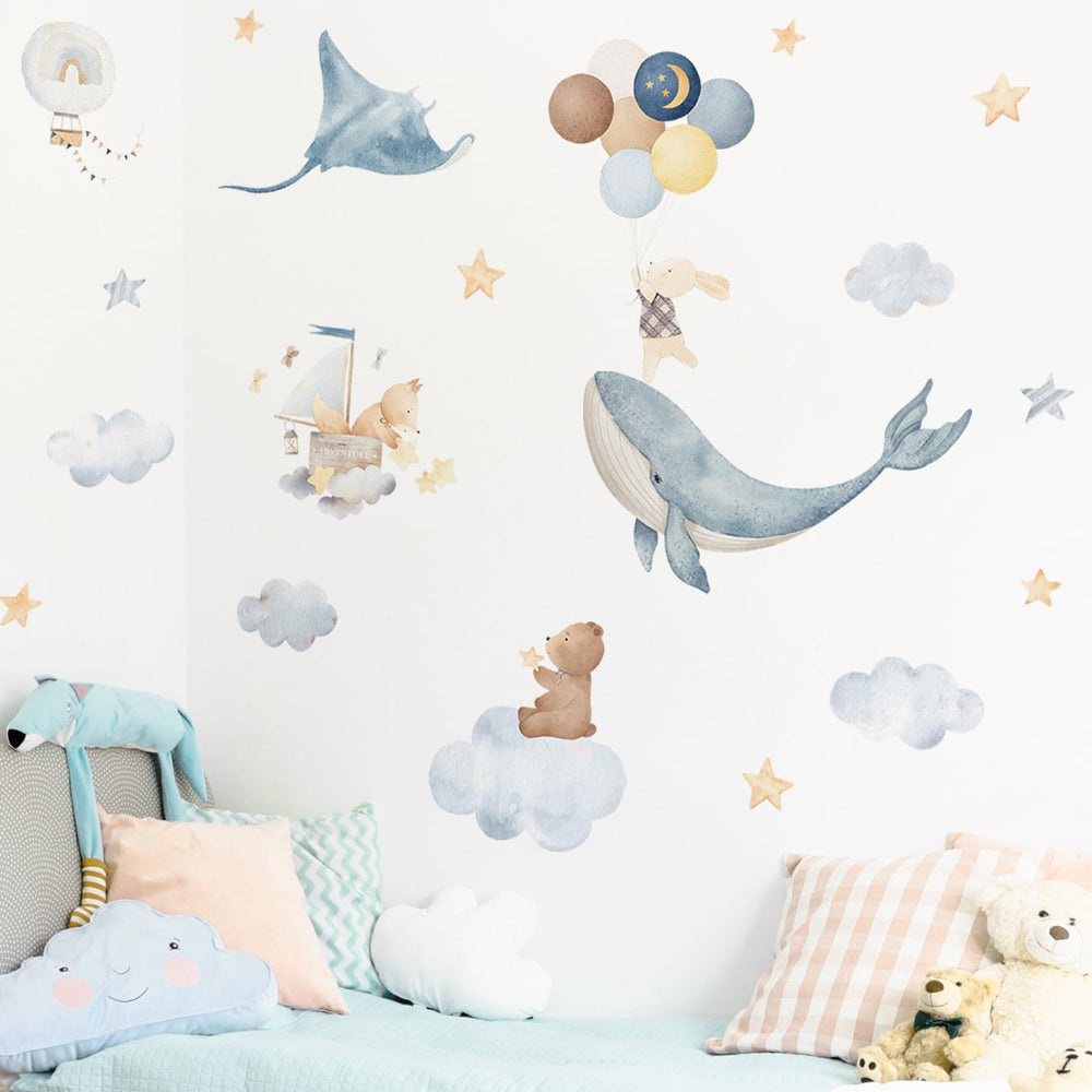 Funlife undersea starfish decals enhance nautical vibes on clean, flat walls.