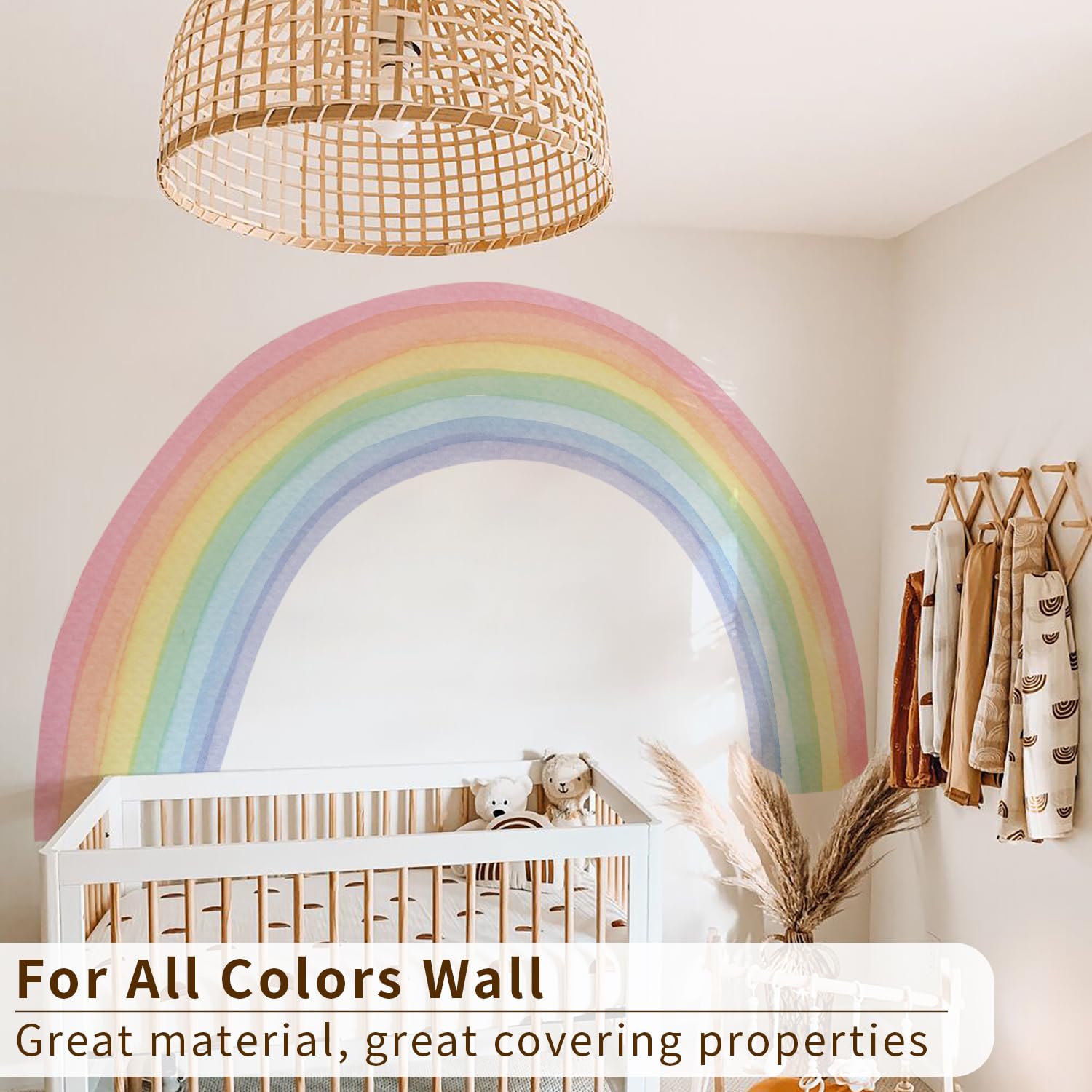 funlife vinyl rainbow wall mural panel 5 pre-cut for simple installation.