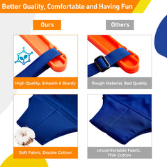 Foldable blue stand offers portable indoor and outdoor use