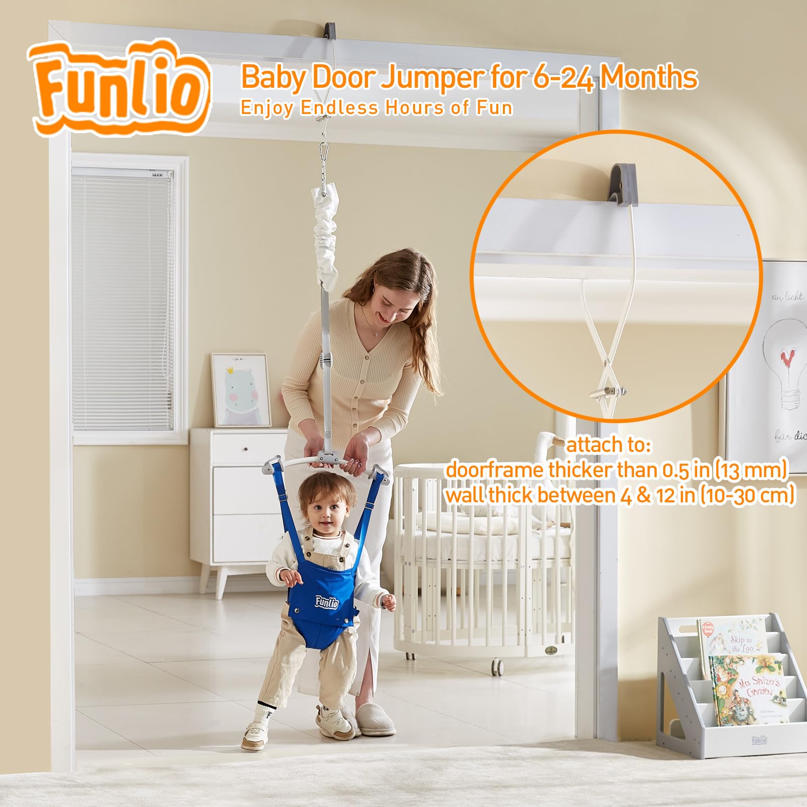 FUNLIO door clamp securing the frame for stable playtime
