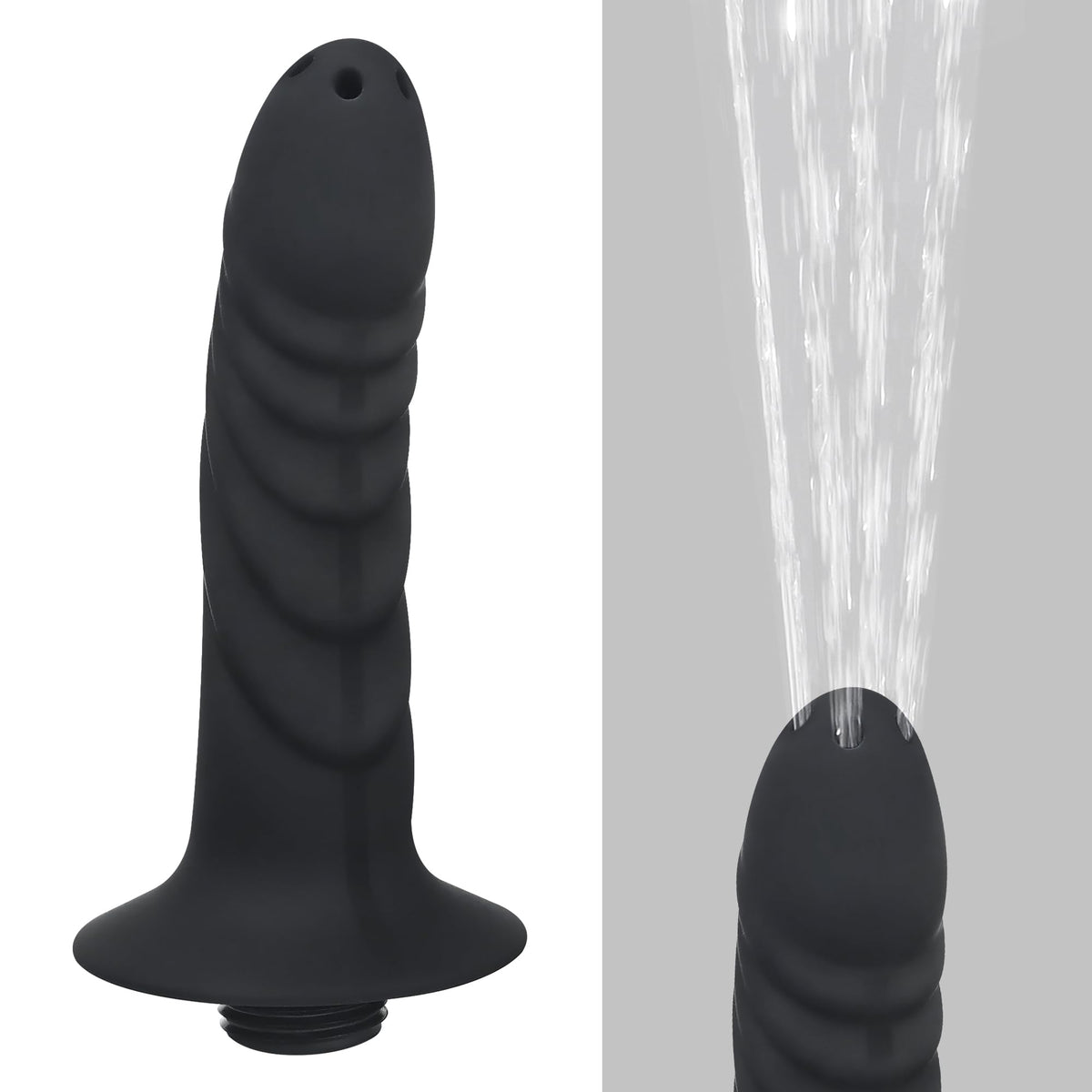 FunMove 4-hole silicone shower cleaner close-up showing soft, skin-friendly material for gentle cleansing.