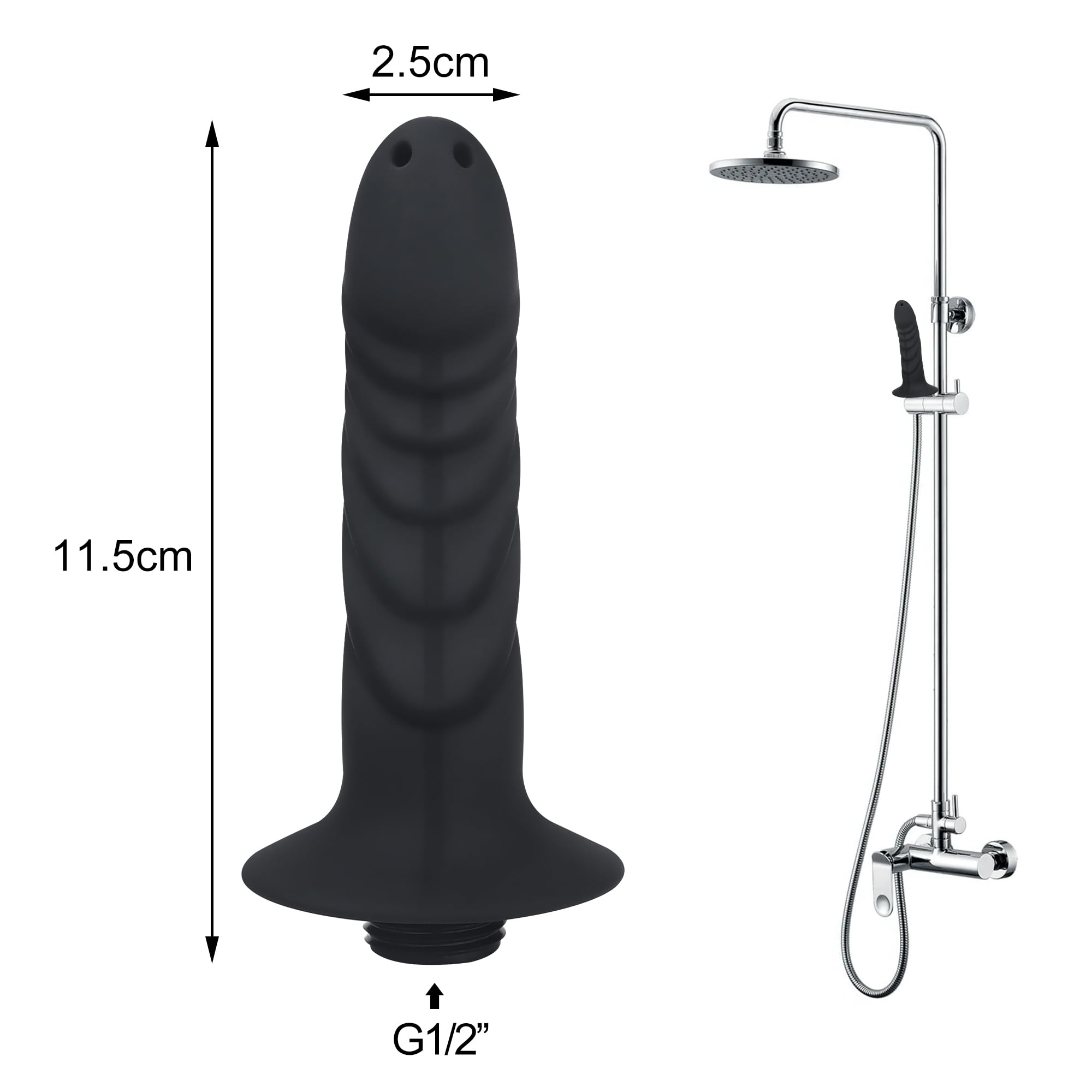 FunMove handheld water shower nozzle demonstrates easy connection to standard hoses for quick set-up.