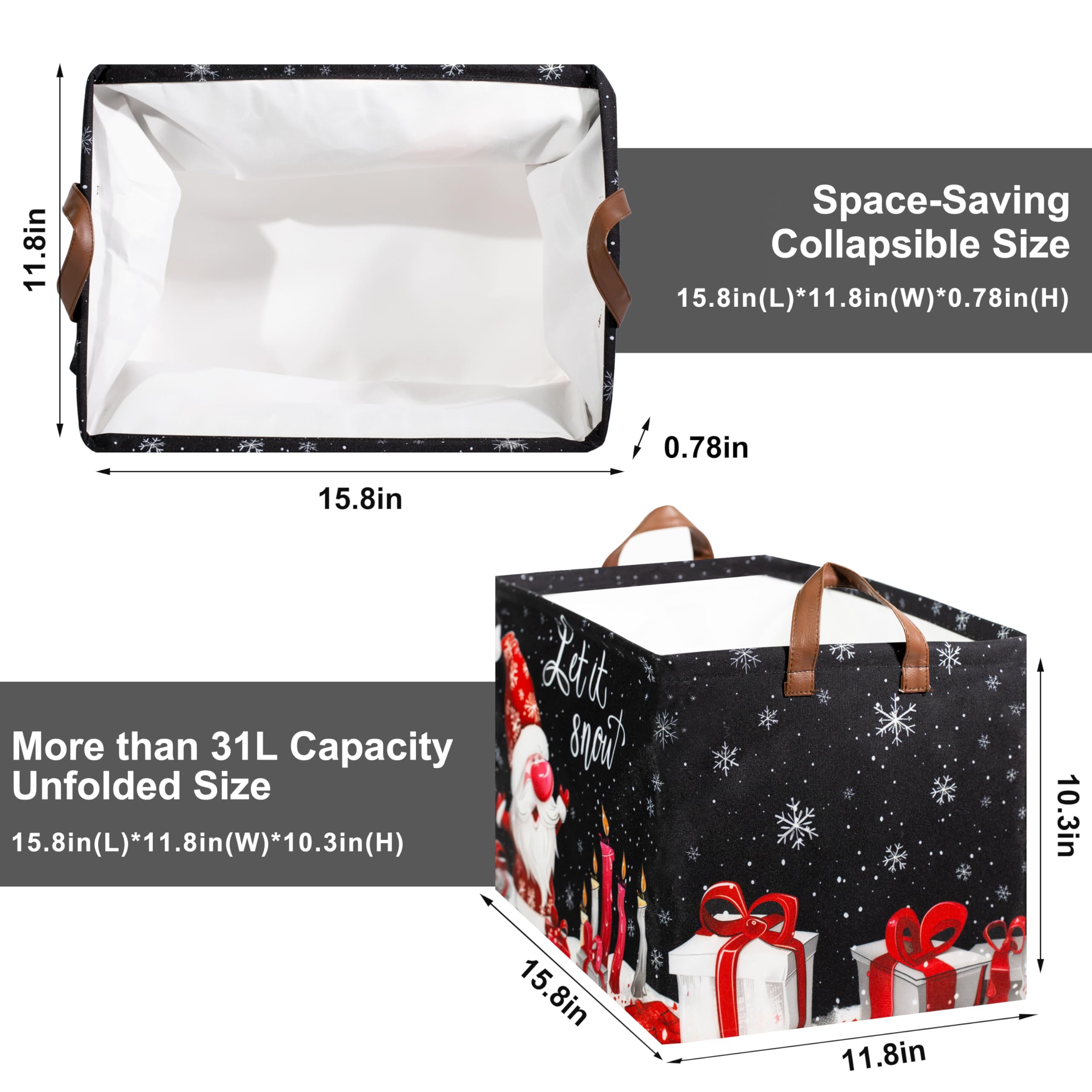 Funnewban canvas storage basket with waterproof fabric for toys and clothing.