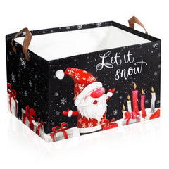 Funnewban Christmas Gnome storage bin collapsible for closet and shelves.