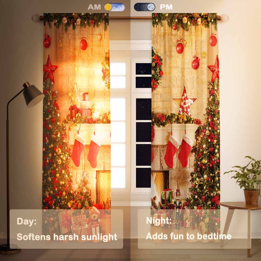 Funnytree nursery holiday curtains create a cheerful space with safe, easy care fabric.