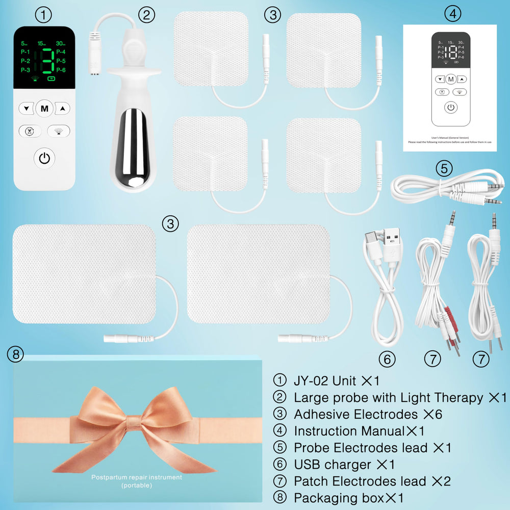Funnyway Pelvic Toner In-box-accessories showcasing the complete kit