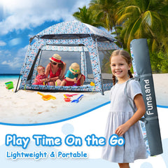 Funsland playpen canopy UV protection provides sun shielding outdoors.