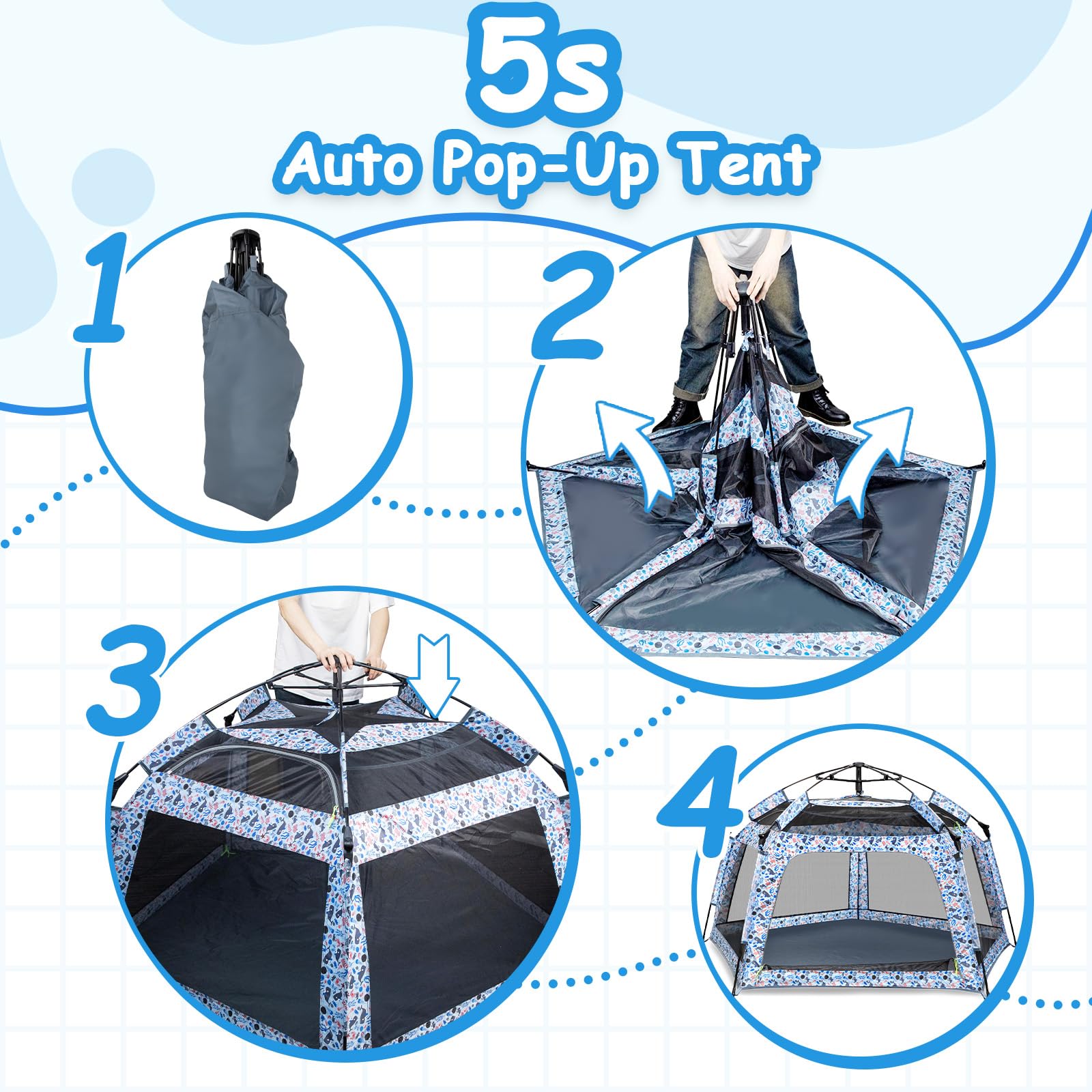 Funsland pop-up playpen folded compact carry bag for easy storage.