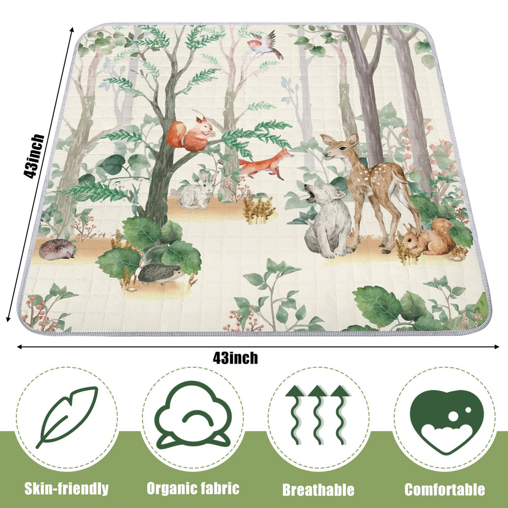 Funtery jungle animals design invites curiosity during floor play and crawling sessions.