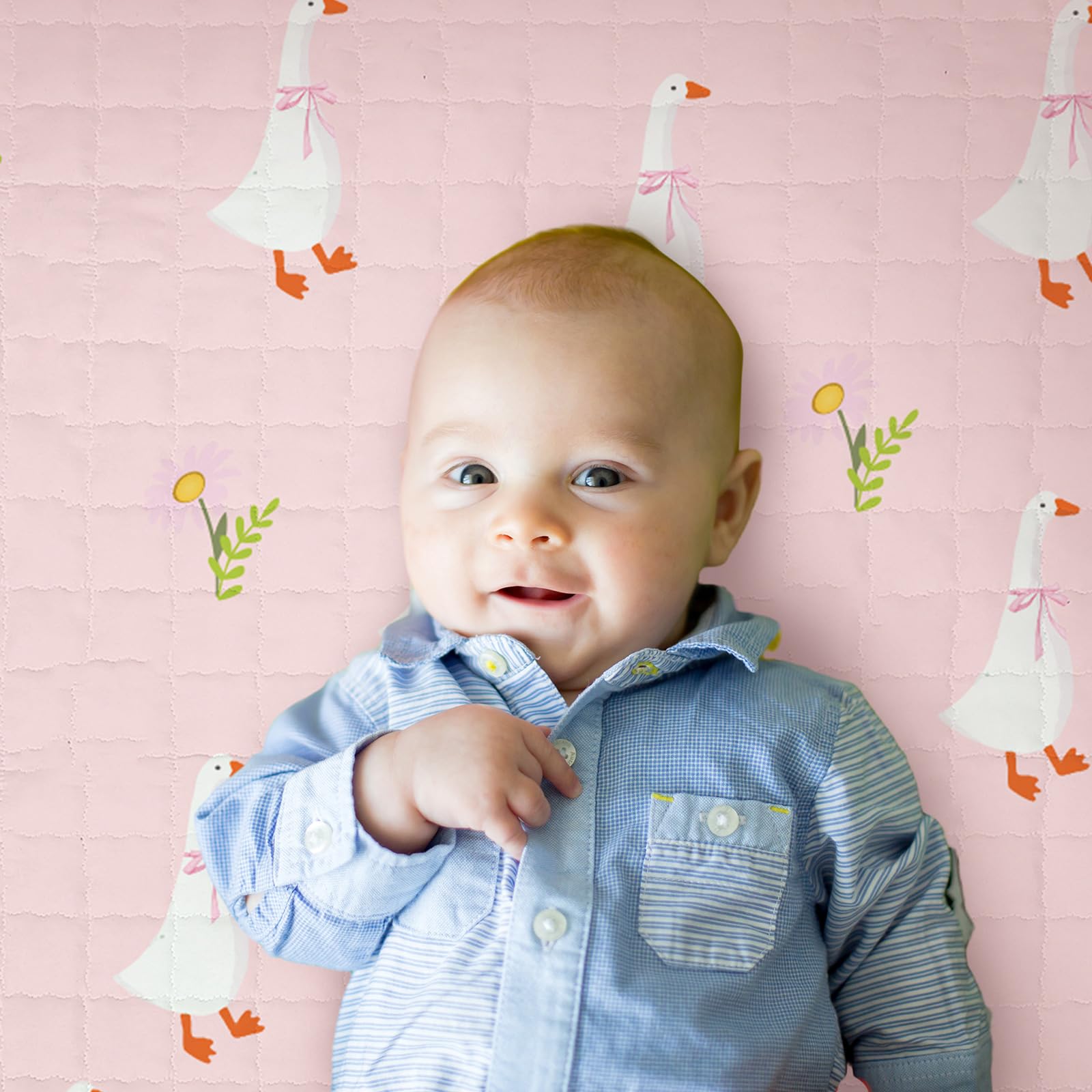 Funtery goose-inspired mat folds compactly for storage and portability.