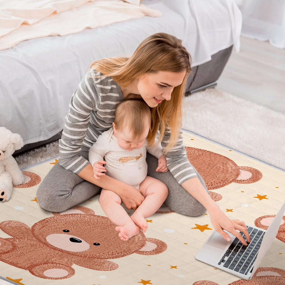 Funtery large playpen mat supports crawlers and toddlers