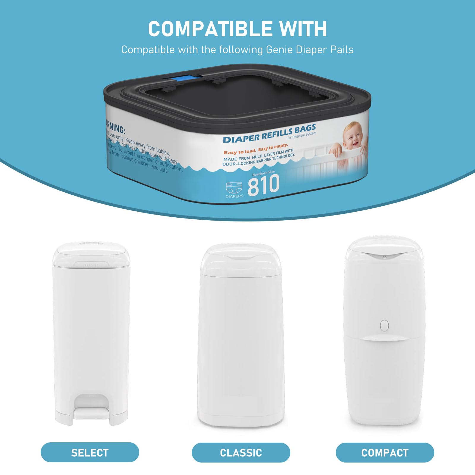 Fununcat Jumbo Square refill for Genie Select pails locks in odors efficiently.