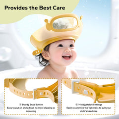 FUNUPUP 14-size adjustable shield fits ages 1-15 for growing heads.